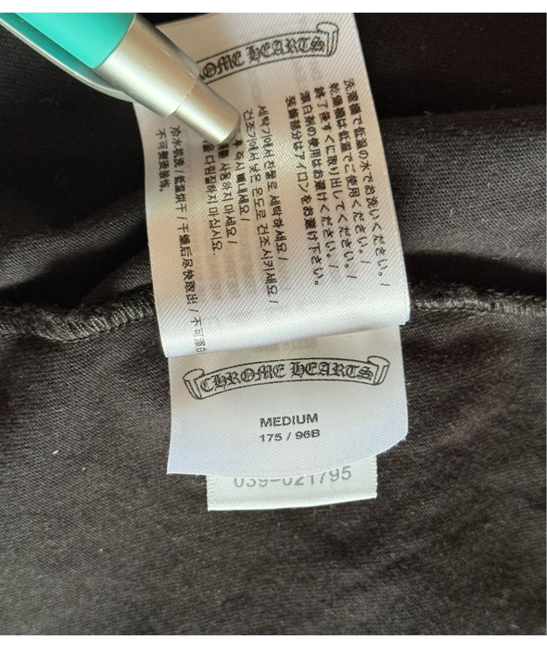 CHROME HEARTS Черная хлопковая футболка, фото 5