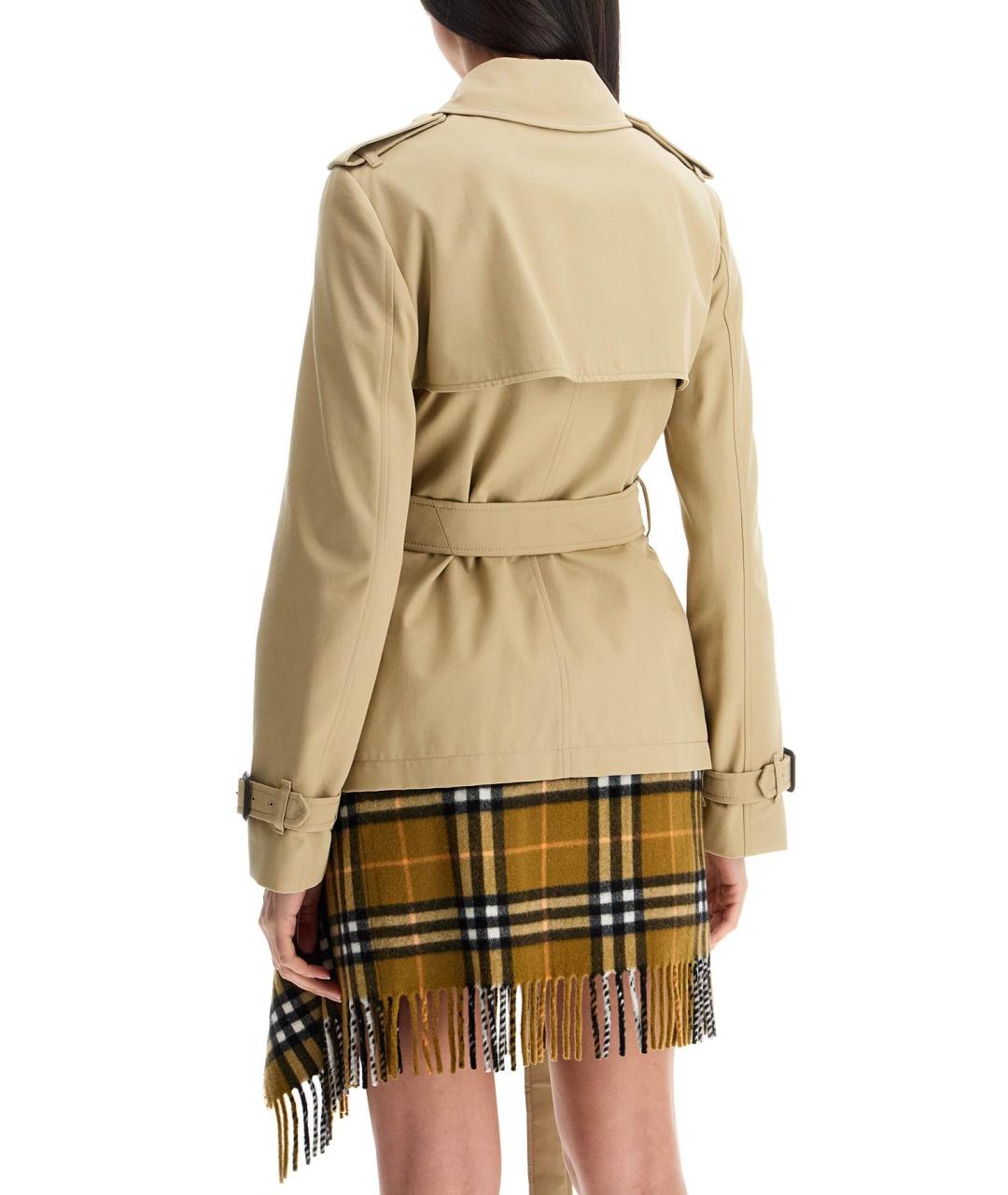 BURBERRY Бежевая полиэстеровая куртка, фото 3