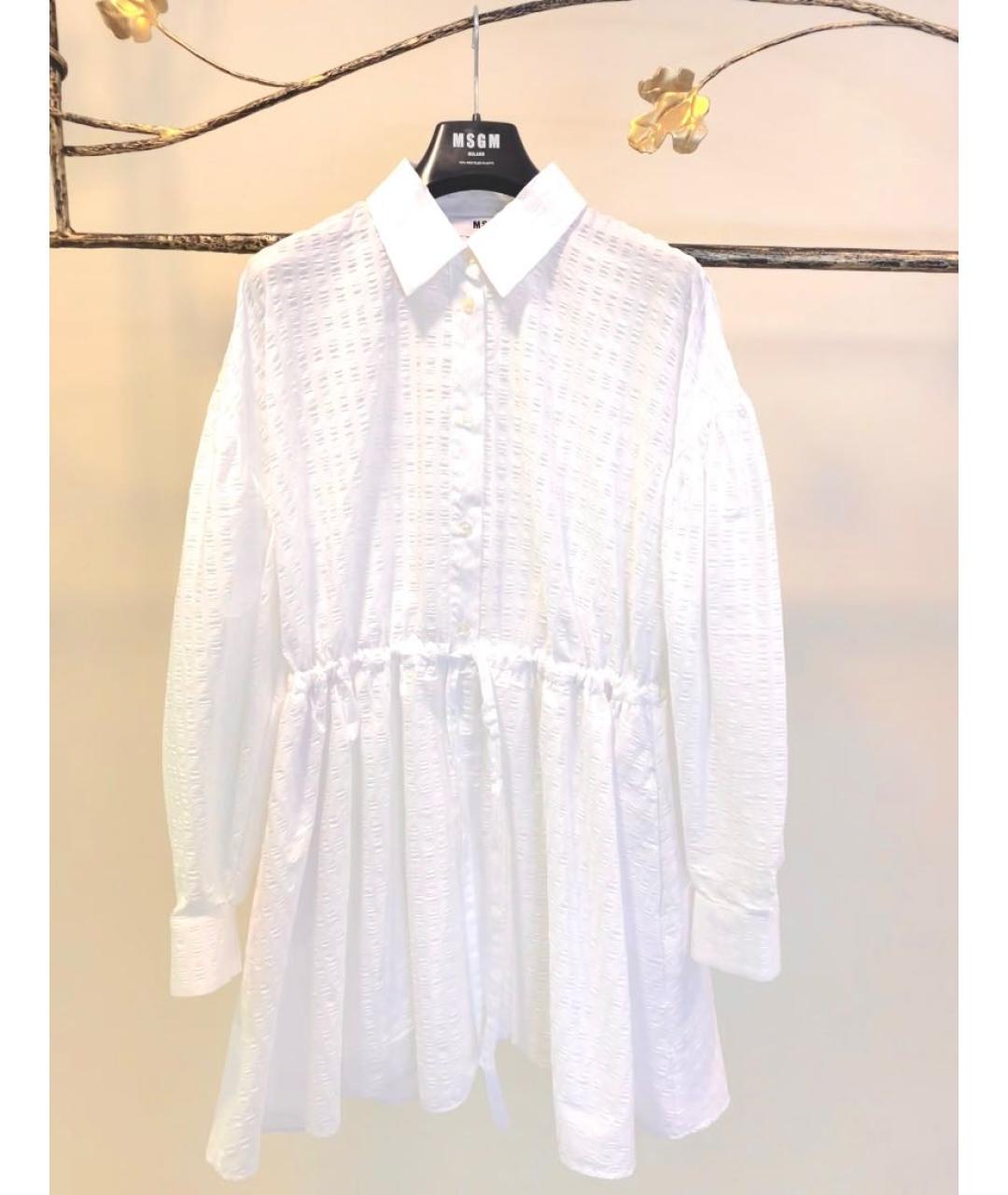 MSGM Белое хлопковое повседневное платье, фото 5