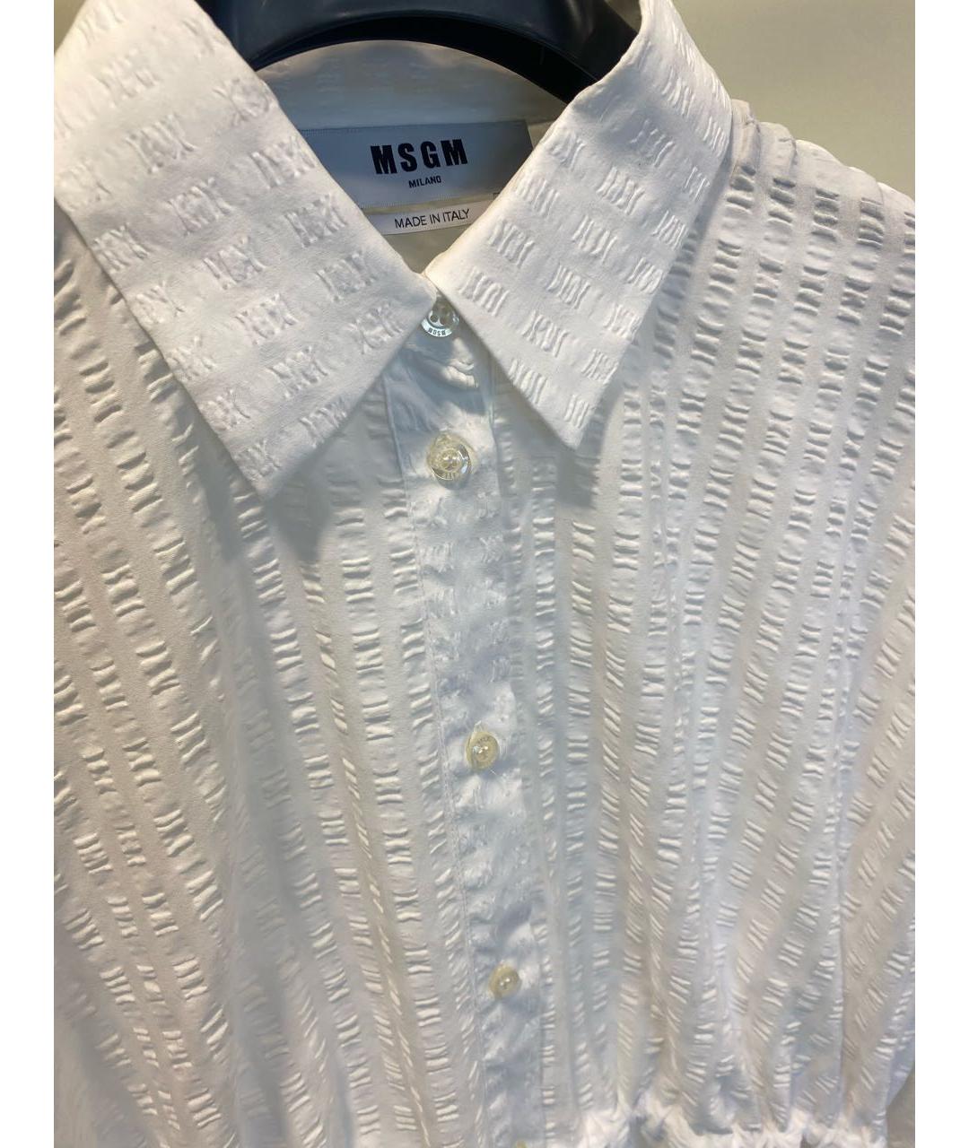 MSGM Белое хлопковое повседневное платье, фото 4