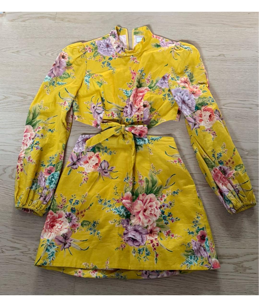 ZIMMERMANN Желтое хлопковое повседневное платье, фото 6