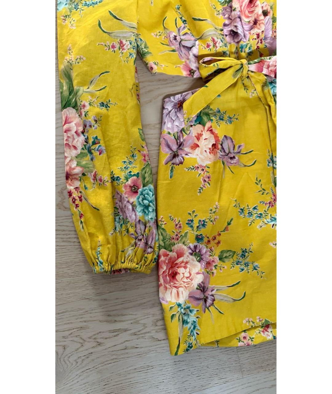 ZIMMERMANN Желтое хлопковое повседневное платье, фото 4