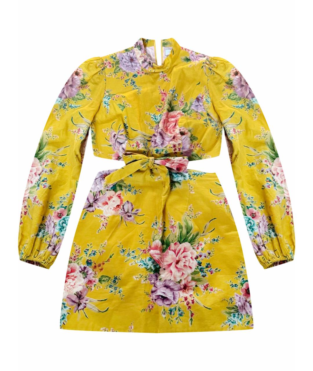 ZIMMERMANN Желтое хлопковое повседневное платье, фото 1