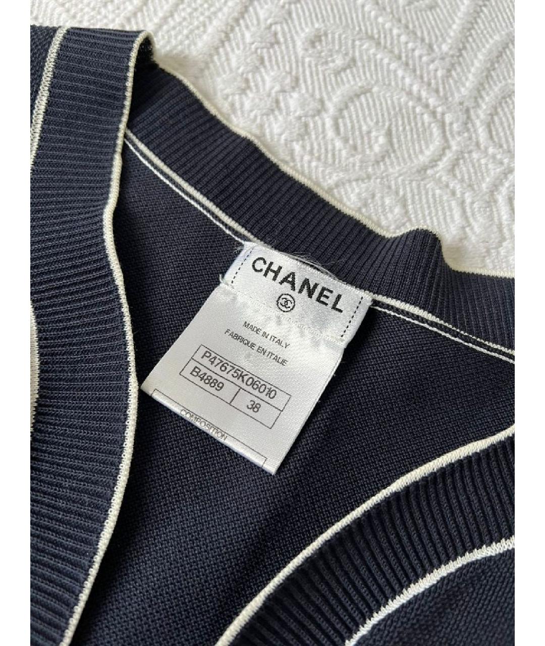 CHANEL Темно-синее хлопковое повседневное платье, фото 7