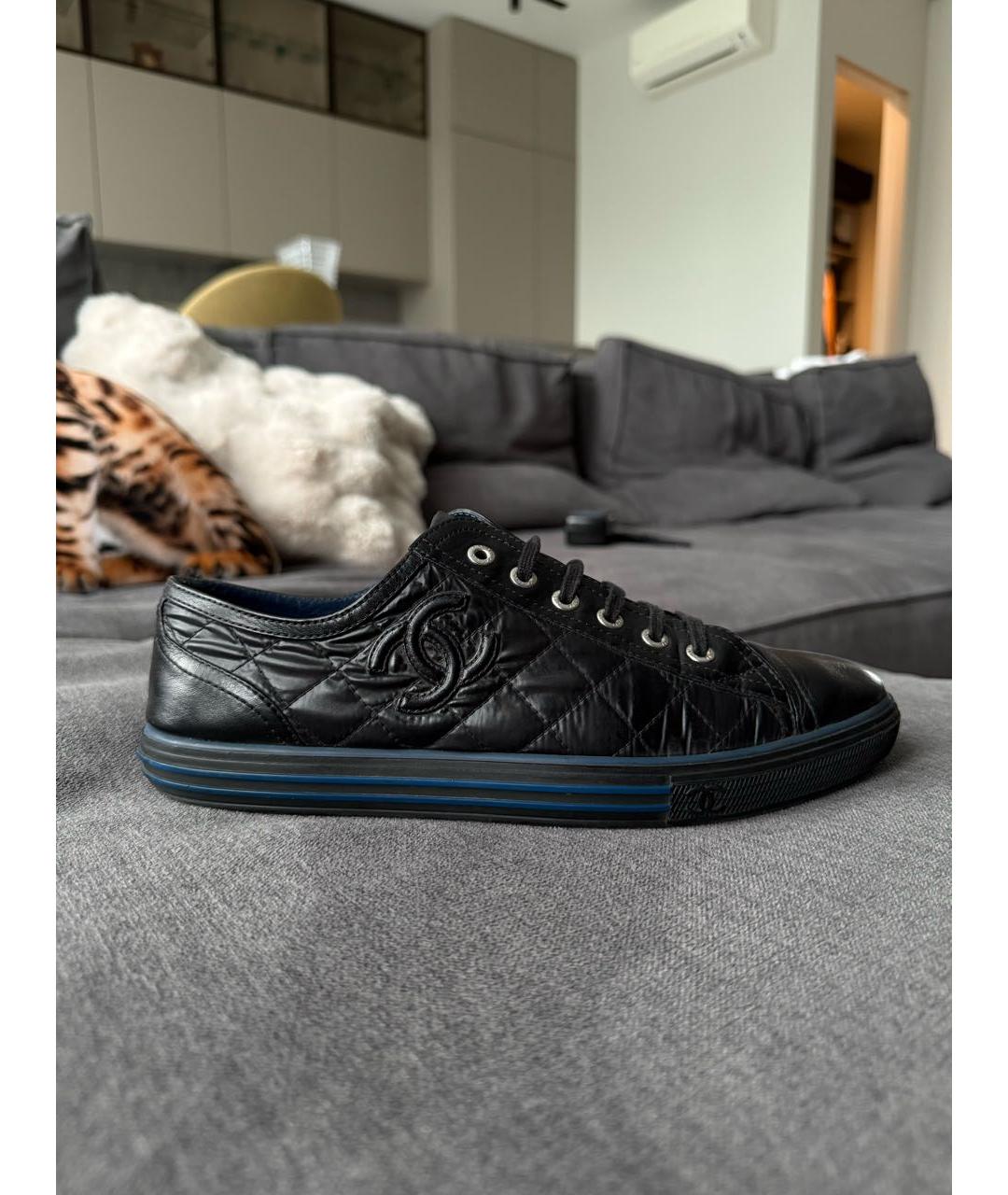 CHANEL Черные кожаные кеды, фото 8