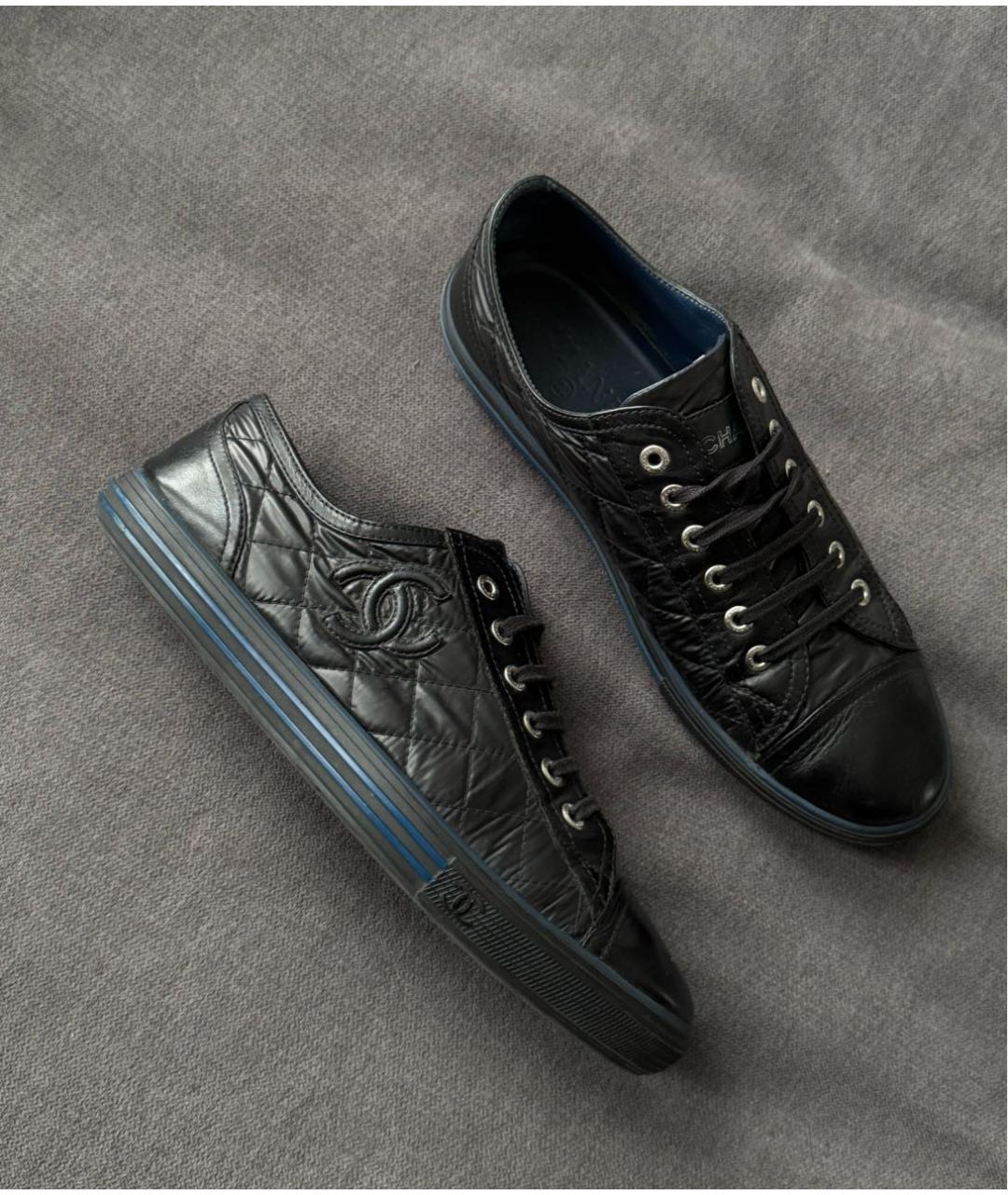 CHANEL Черные кожаные кеды, фото 5