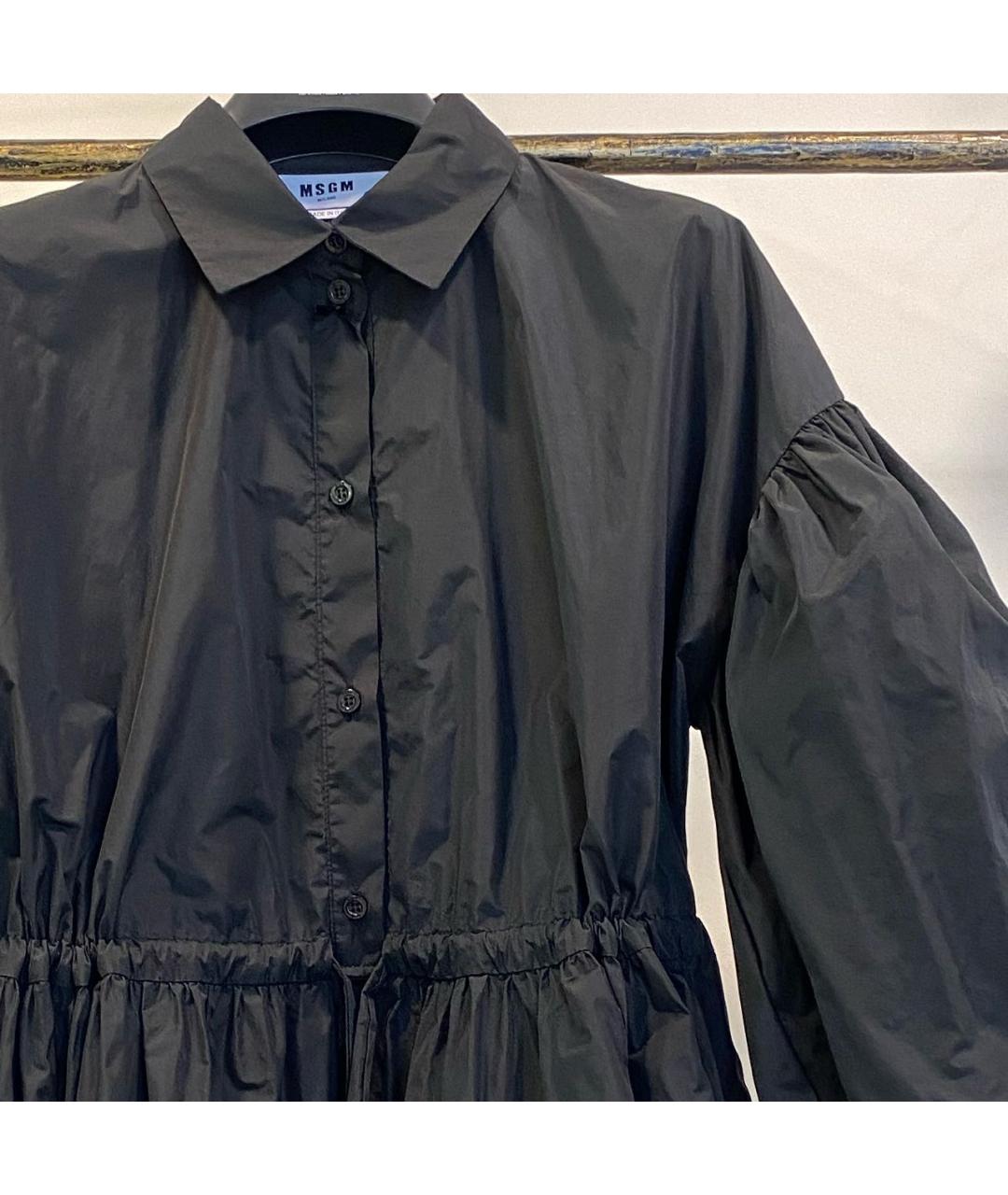 MSGM Черное полиэстеровое повседневное платье, фото 4