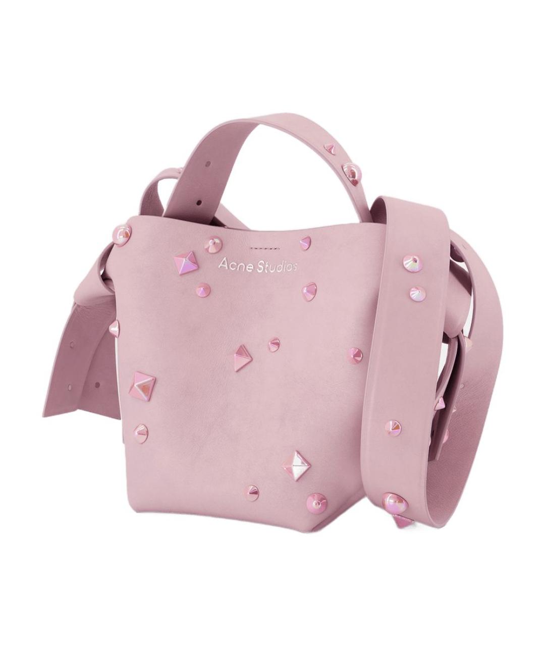 ACNE STUDIOS Розовая кожаная сумка через плечо, фото 2
