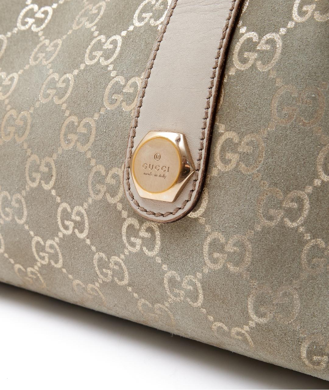 GUCCI Бежевая замшевая сумка с короткими ручками, фото 8