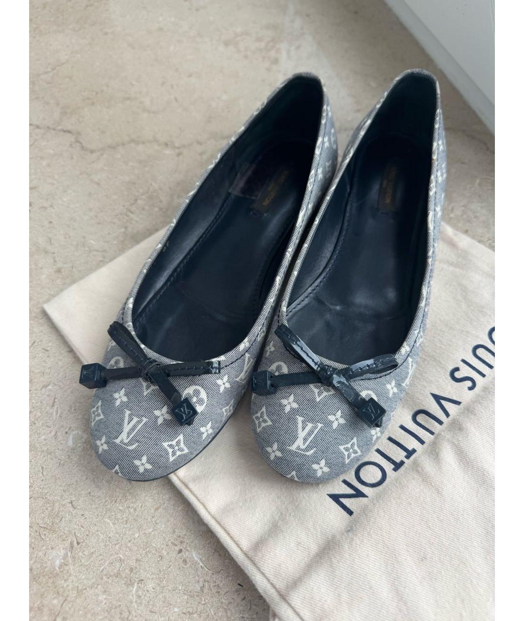 LOUIS VUITTON Синие кожаные балетки, фото 2