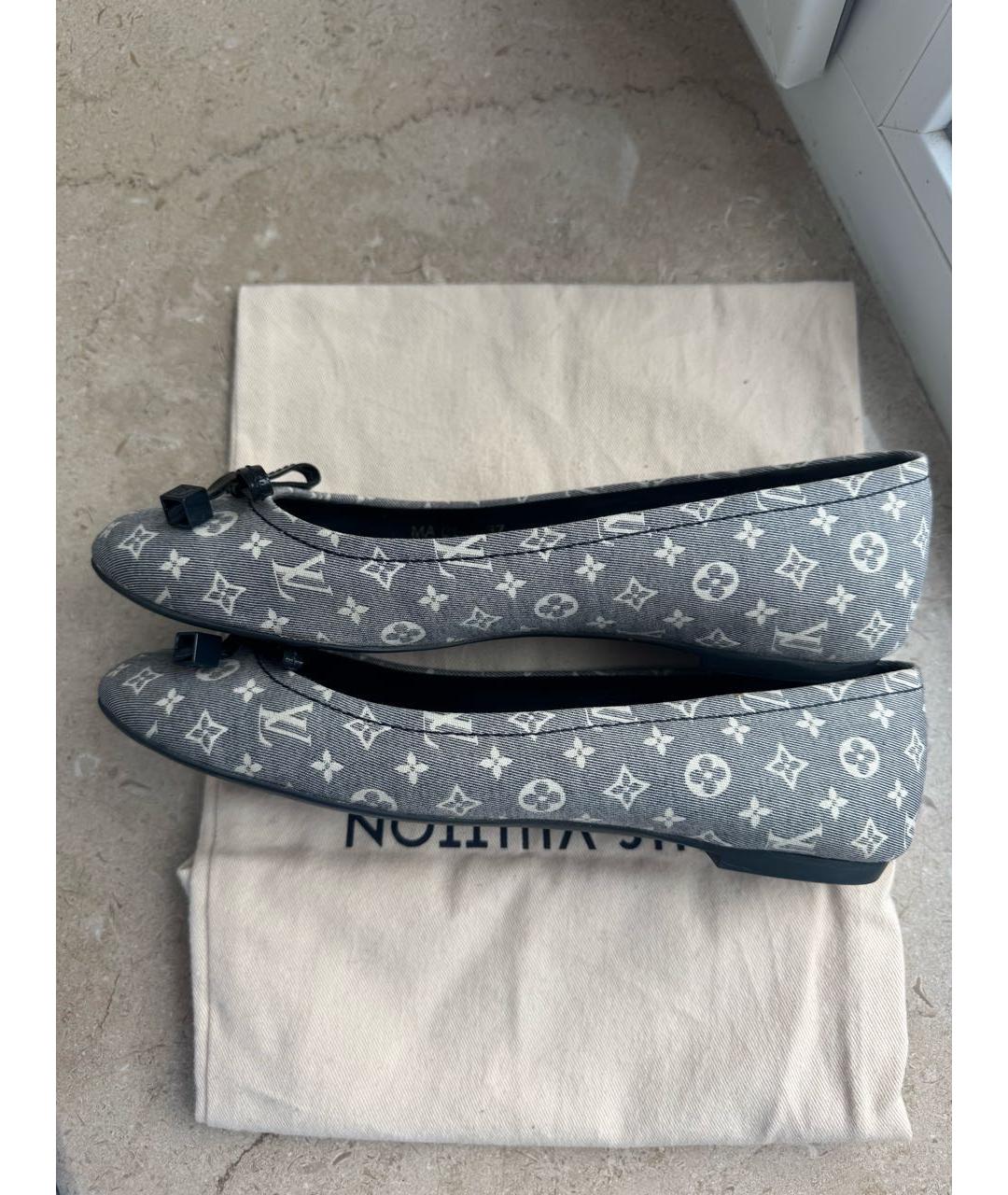 LOUIS VUITTON Синие кожаные балетки, фото 3