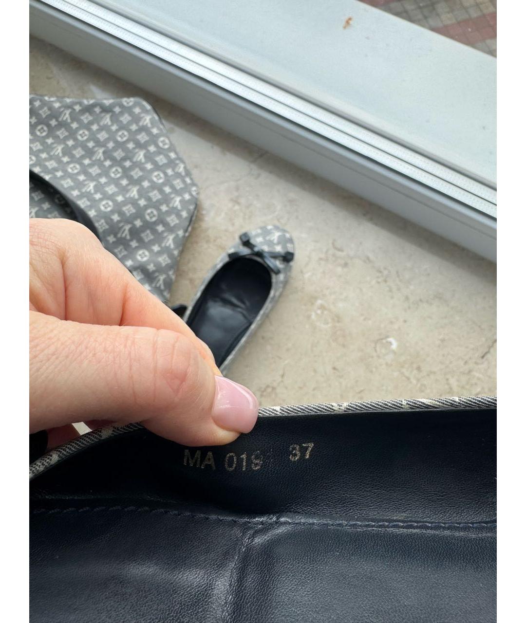 LOUIS VUITTON Синие кожаные балетки, фото 5