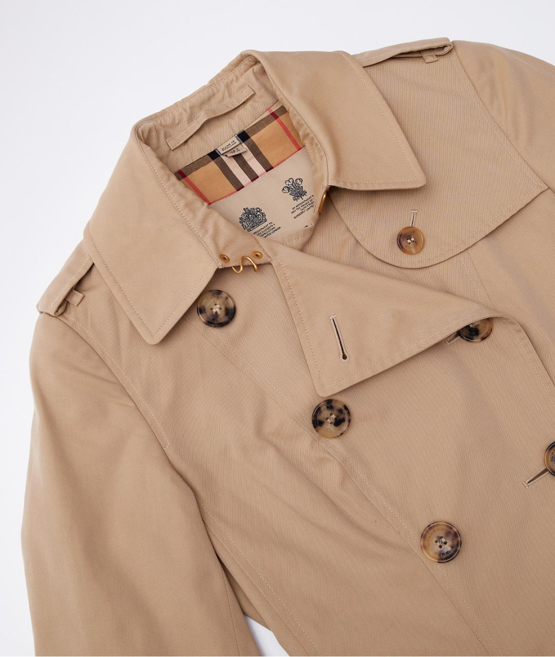 BURBERRY Бежевый хлопковый тренч/плащ, фото 7