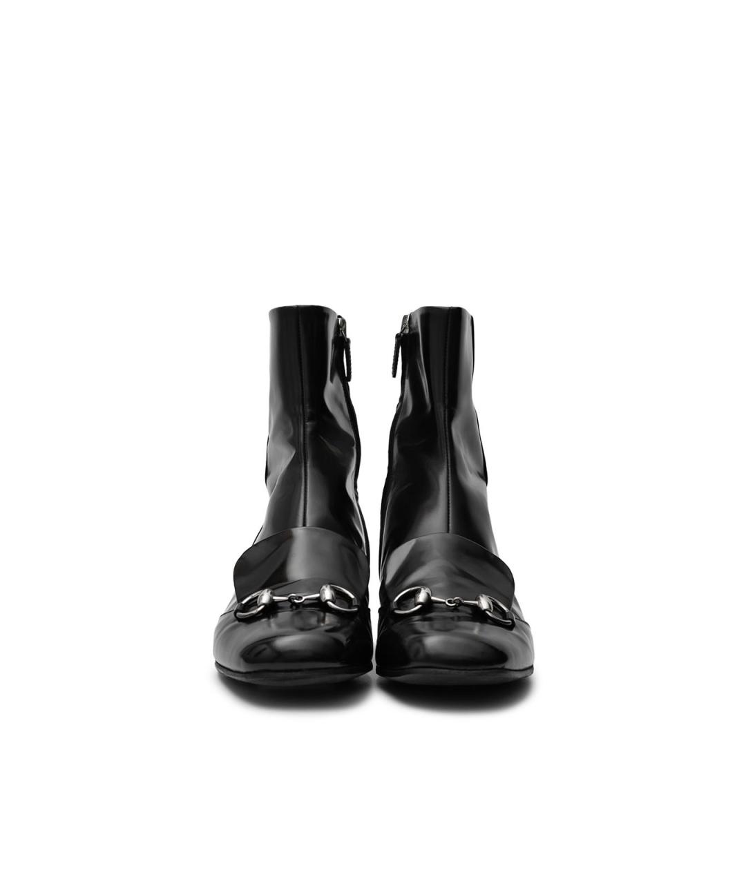 GUCCI Черные полусапоги из лакированной кожи, фото 4