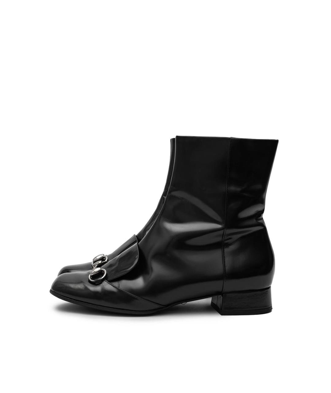 GUCCI Черные полусапоги из лакированной кожи, фото 2