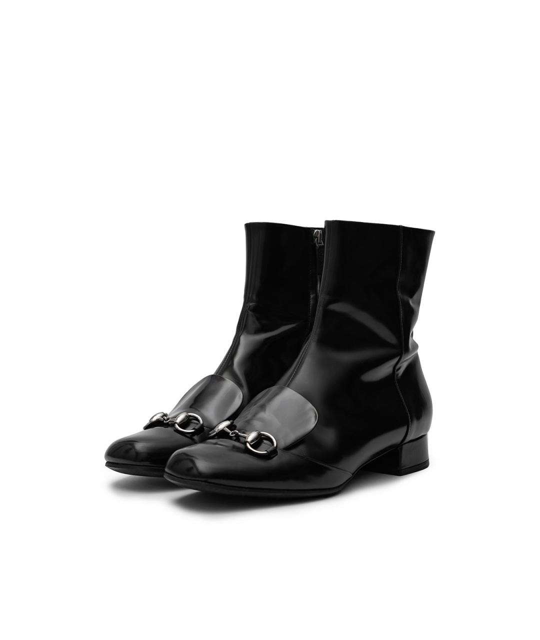 GUCCI Черные полусапоги из лакированной кожи, фото 5
