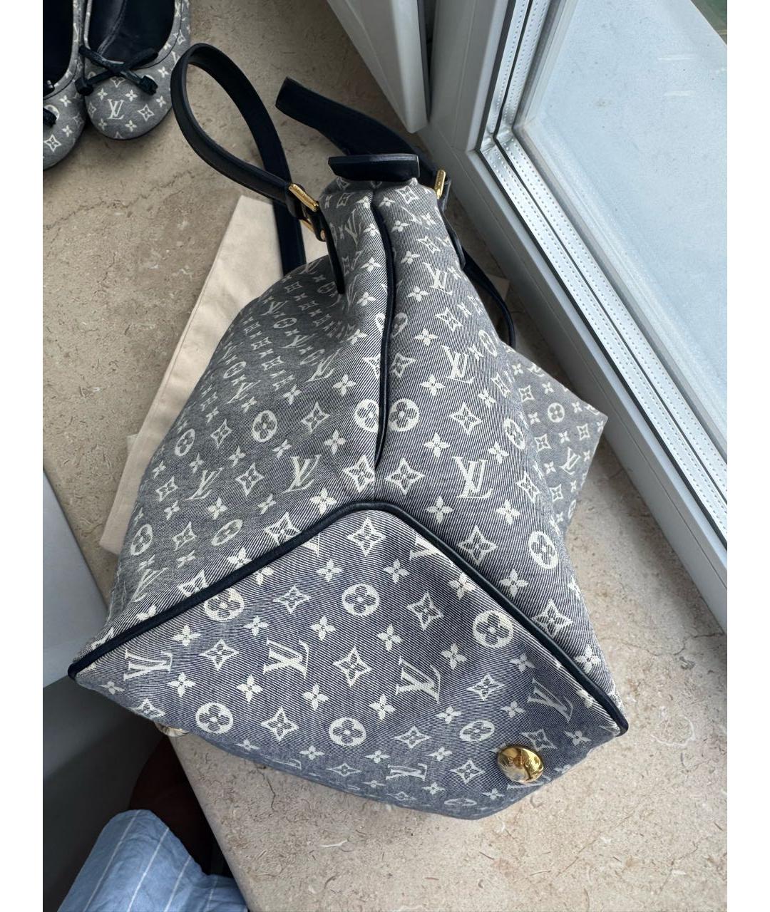 LOUIS VUITTON Серая деним сумка тоут, фото 4