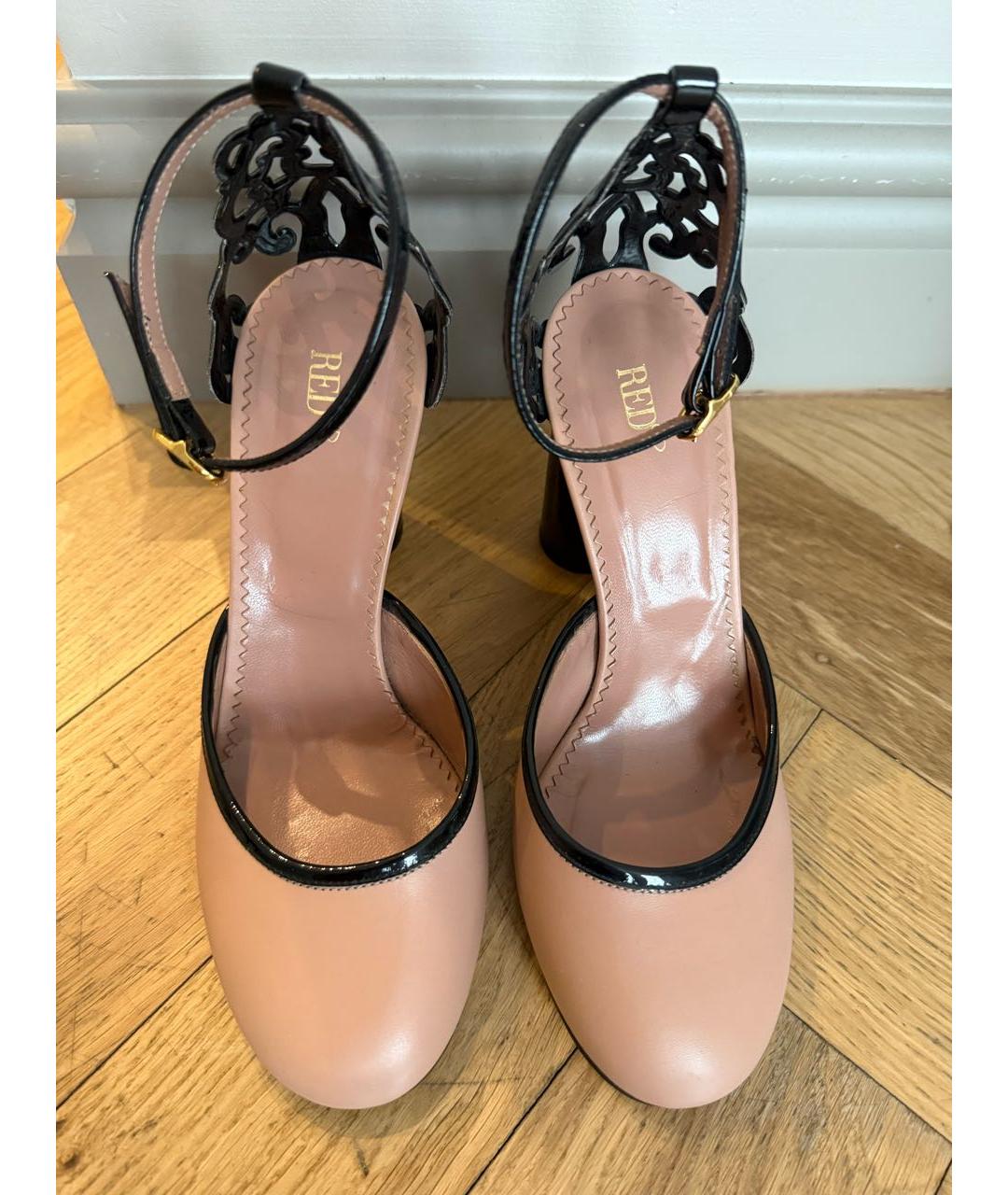 RED VALENTINO Бежевые кожаные туфли, фото 3