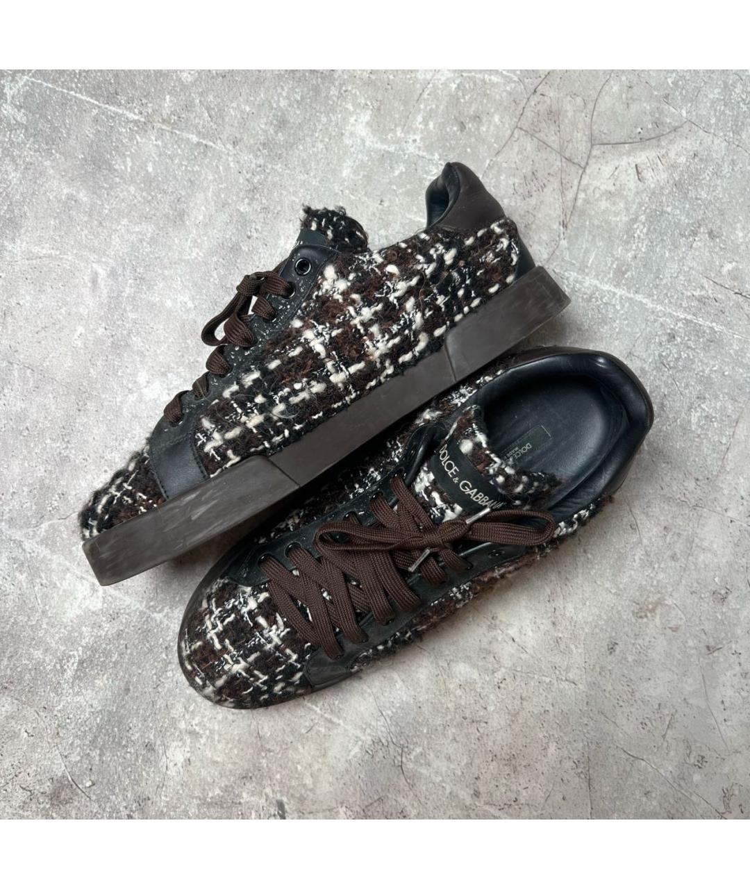 DOLCE&GABBANA Коричневые кеды, фото 2
