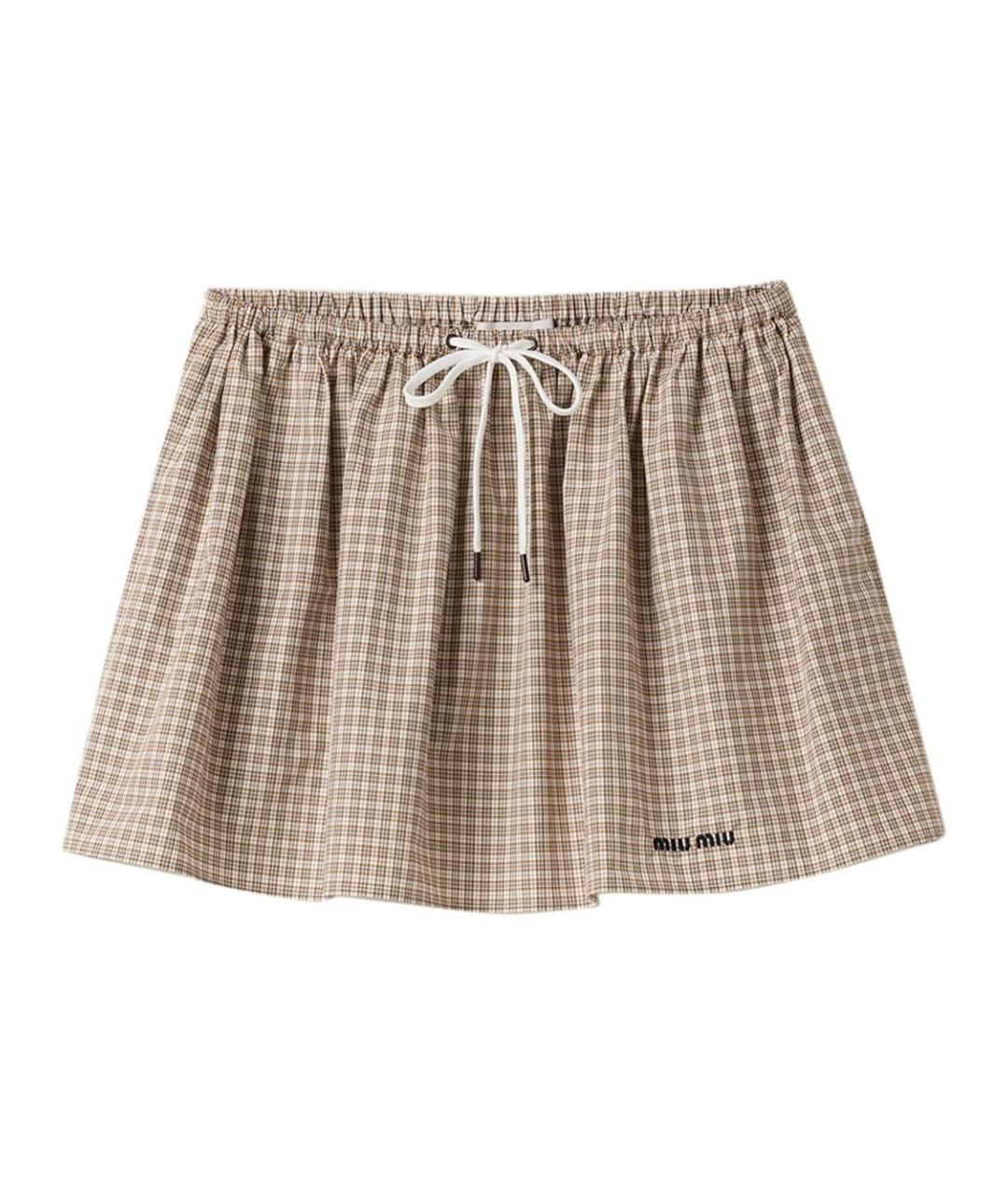 MIU MIU Коричневая юбка мини, фото 1