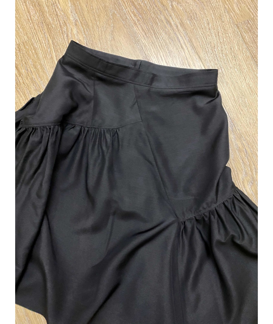 SAINT LAURENT Черная шелковая юбка мини, фото 5