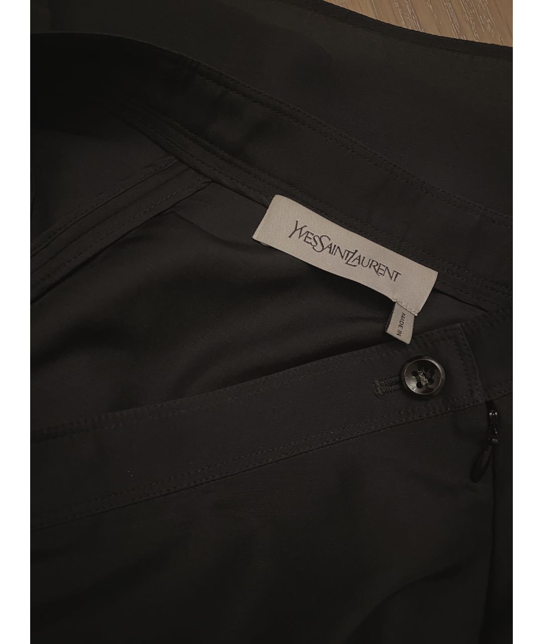 SAINT LAURENT Черная шелковая юбка мини, фото 6