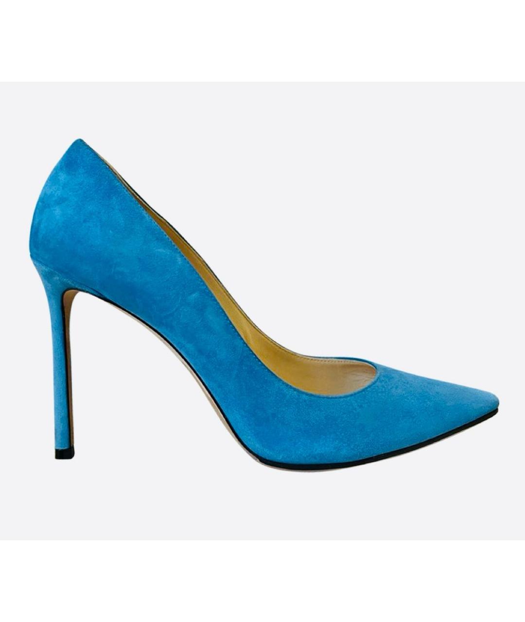 JIMMY CHOO Голубые замшевые туфли, фото 9