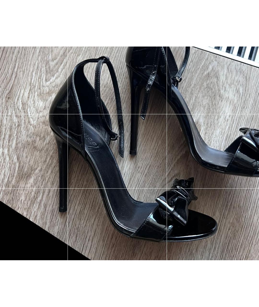 GUCCI Черные босоножки из лакированной кожи, фото 7