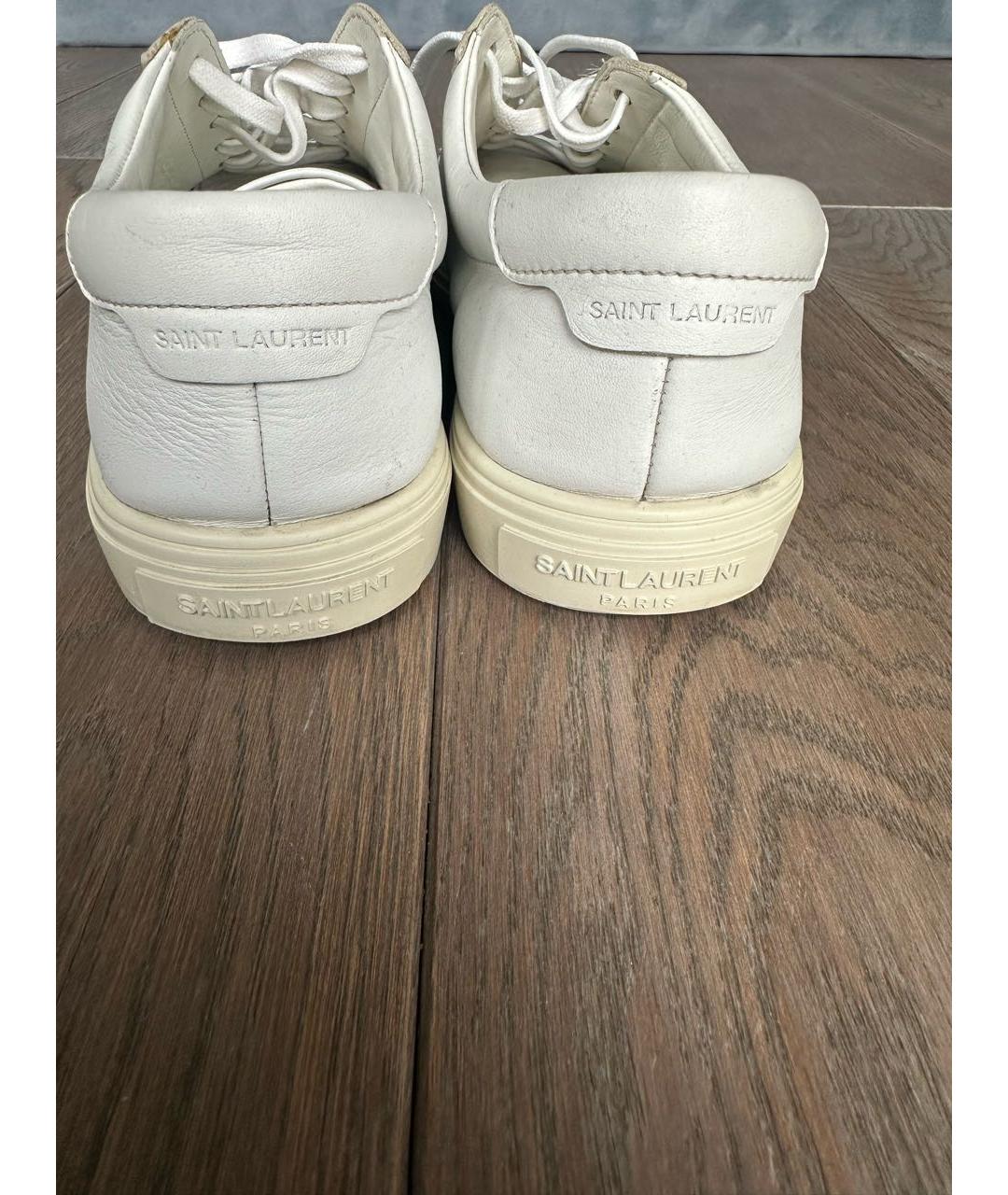 SAINT LAURENT Белые кожаные кеды, фото 4