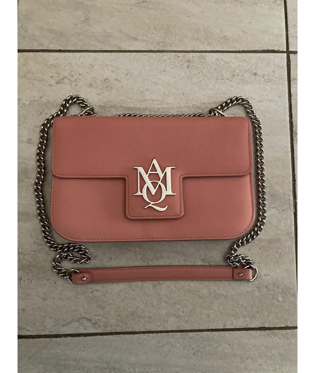 MCQ ALEXANDER MCQUEEN Коралловая кожаная сумка через плечо, фото 7