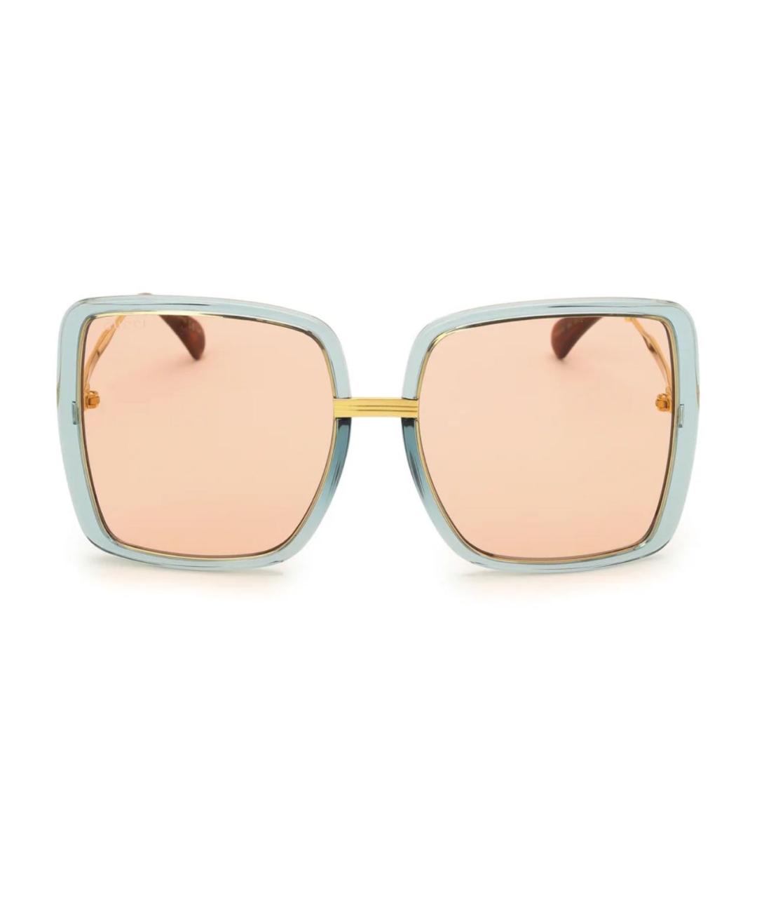GUCCI Золотые металлические солнцезащитные очки, фото 2