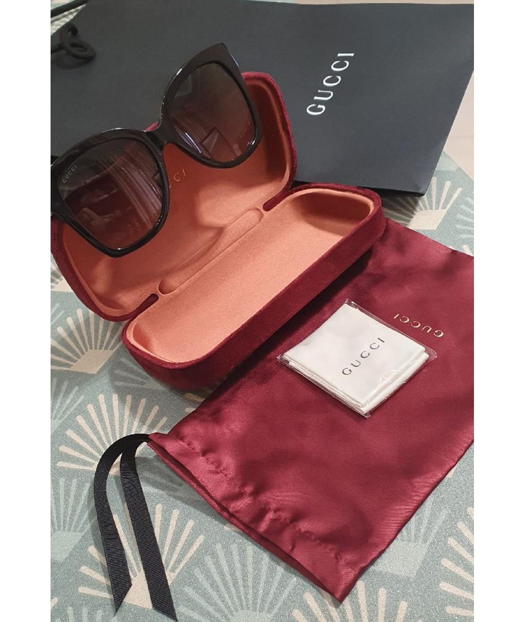 GUCCI Черные пластиковые солнцезащитные очки, фото 5
