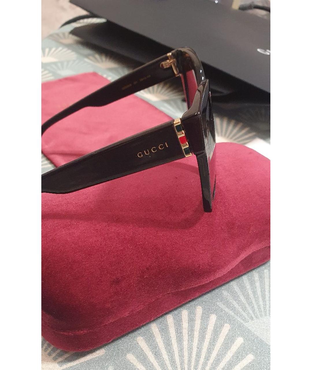 GUCCI Черные пластиковые солнцезащитные очки, фото 3