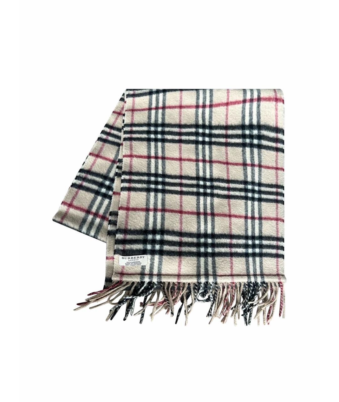 BURBERRY Бежевый кашемировый шарф, фото 1
