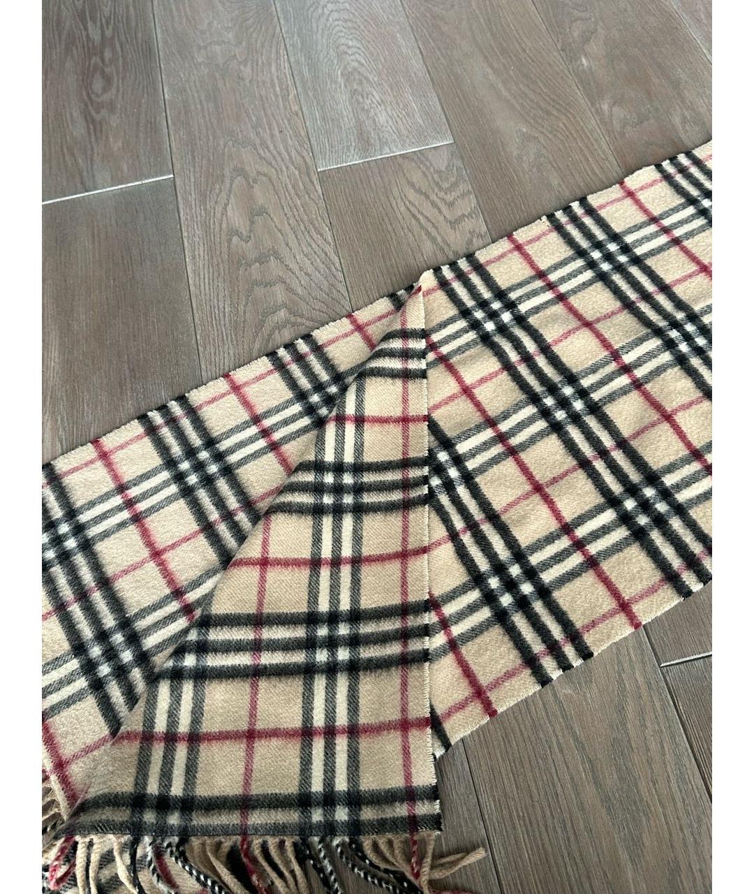 BURBERRY Бежевый кашемировый шарф, фото 3