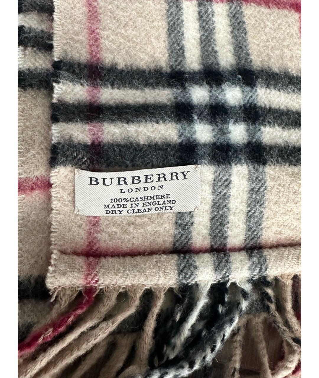 BURBERRY Бежевый кашемировый шарф, фото 2