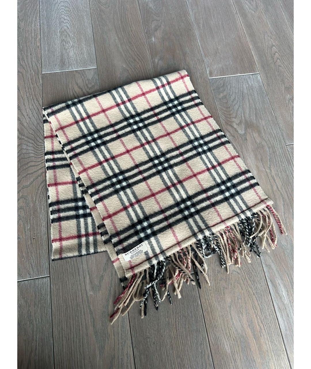 BURBERRY Бежевый кашемировый шарф, фото 4