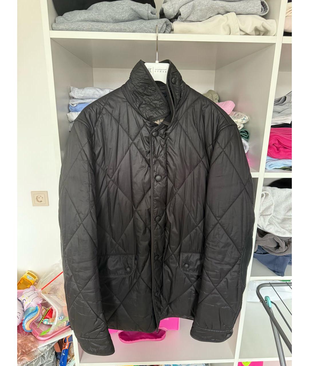 BURBERRY Черная полиэстеровая куртка, фото 9