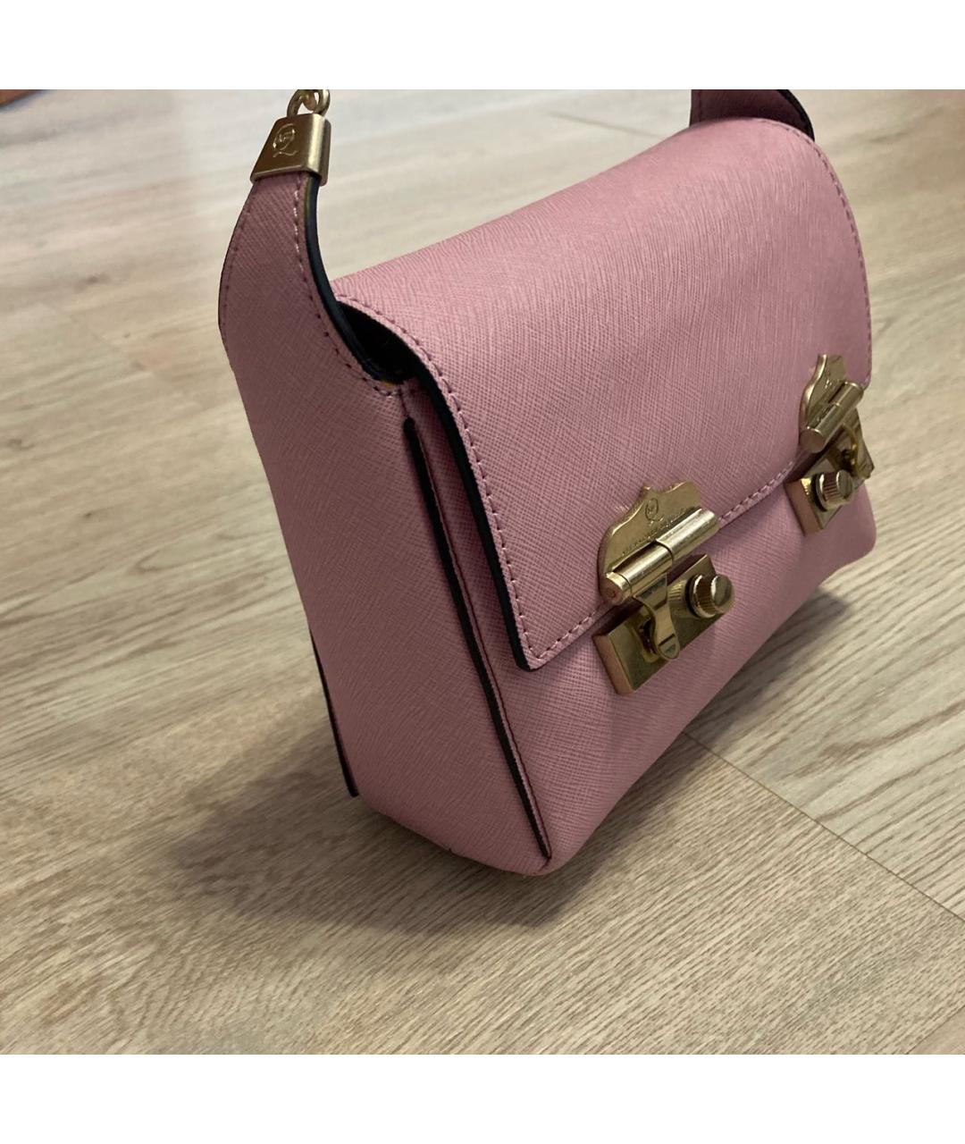 MCQ ALEXANDER MCQUEEN Розовая кожаная сумка через плечо, фото 2