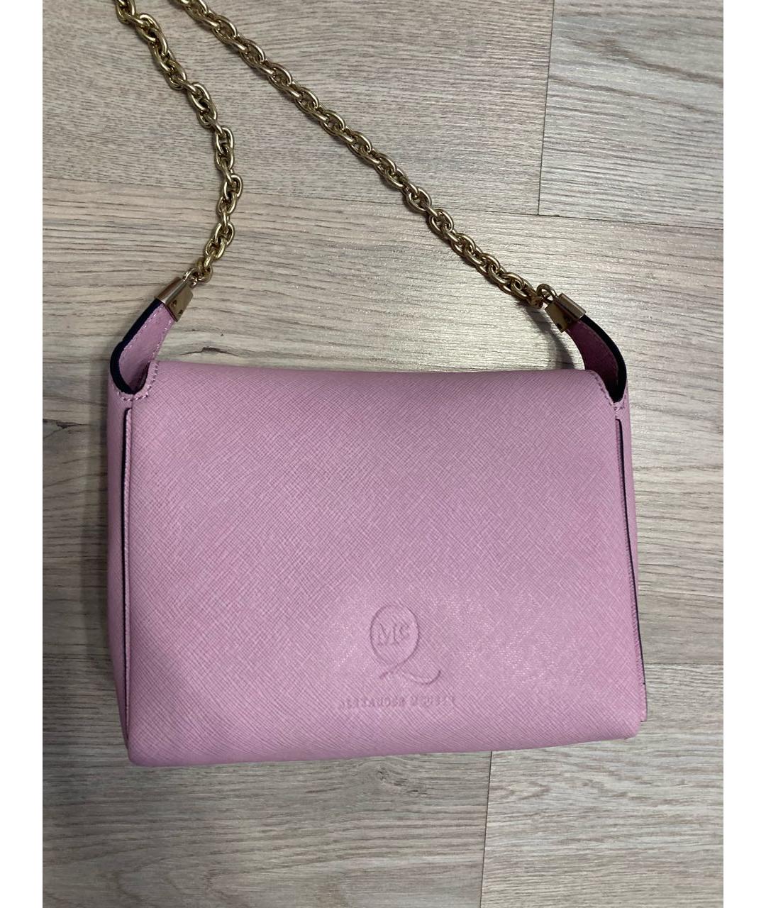 MCQ ALEXANDER MCQUEEN Розовая кожаная сумка через плечо, фото 3
