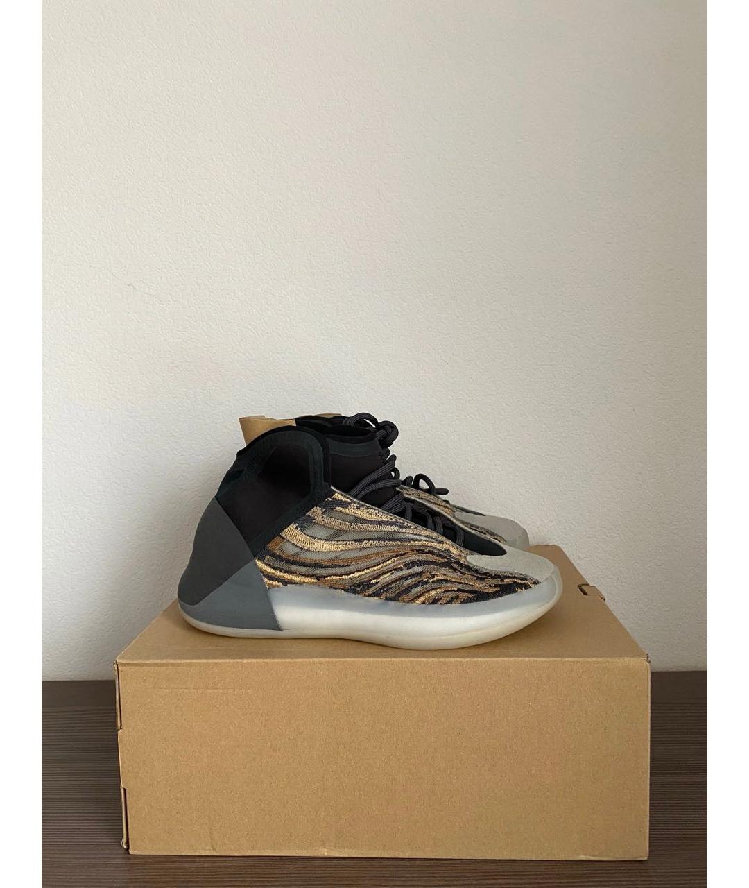 ADIDAS YEEZY Коричневые текстильные высокие кроссовки / кеды, фото 5