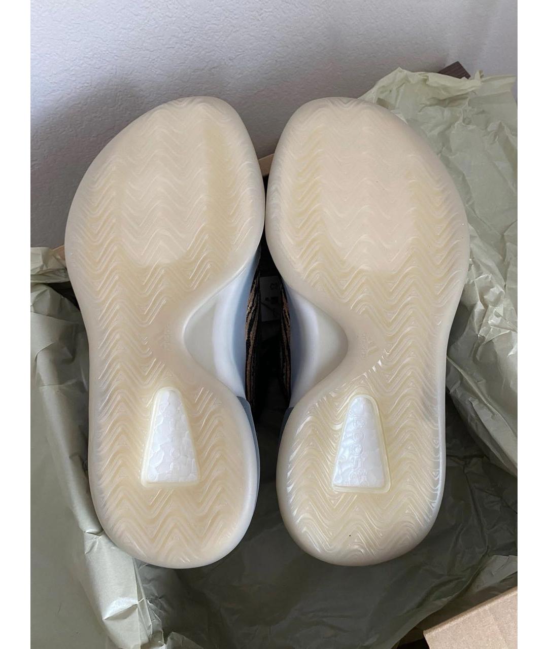 ADIDAS YEEZY Коричневые текстильные высокие кроссовки / кеды, фото 4
