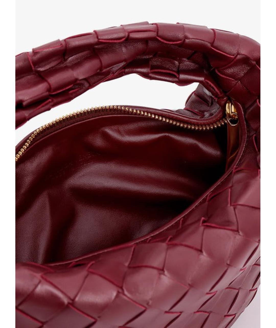 BOTTEGA VENETA Бордовая кожаная сумка с короткими ручками, фото 3