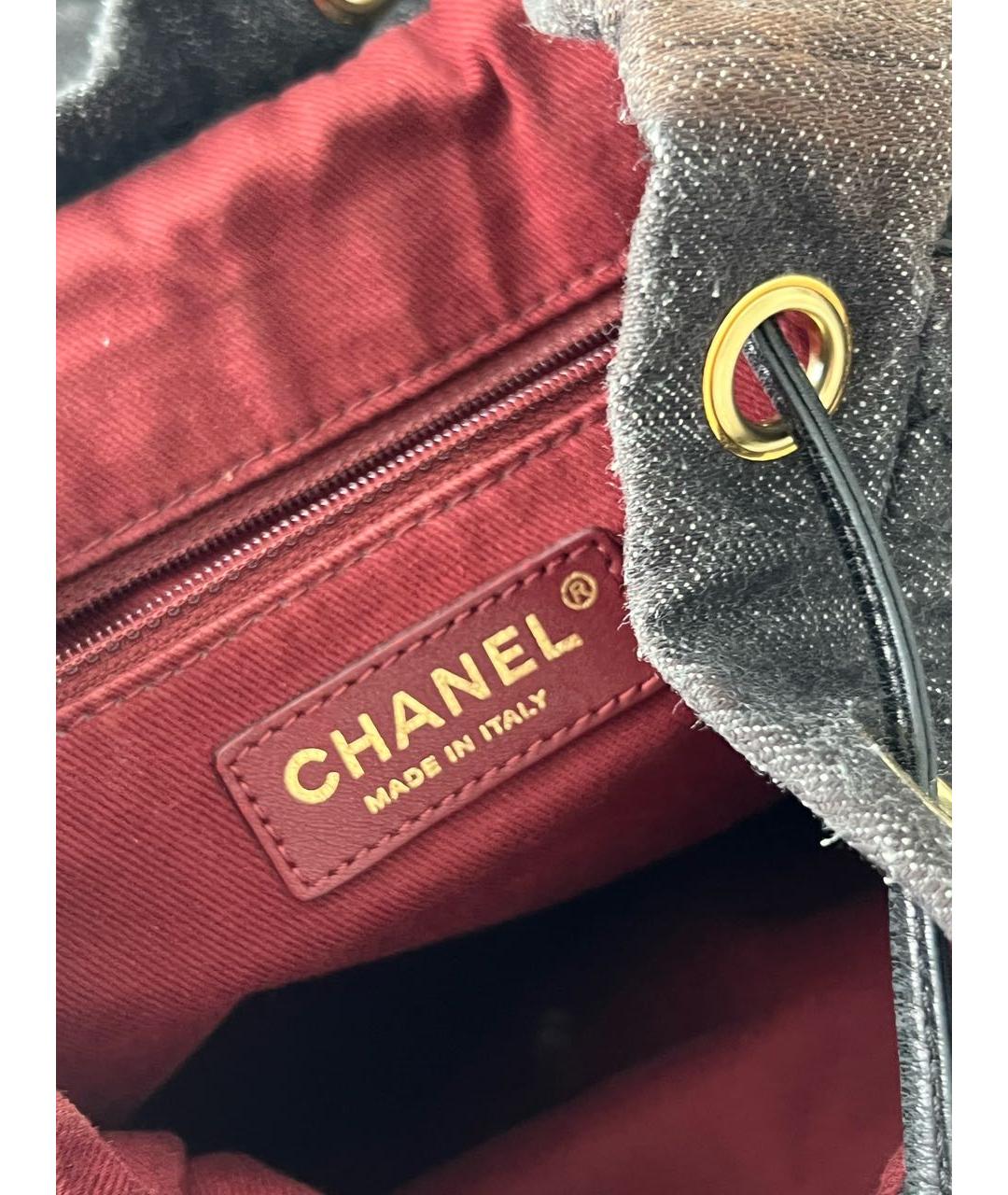 CHANEL Темно-синий деним рюкзак, фото 4