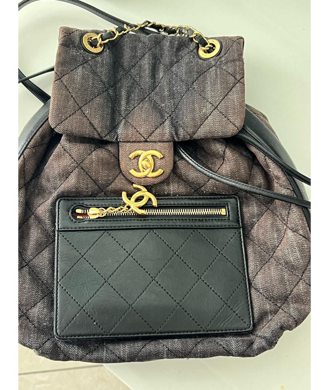 CHANEL Темно-синий деним рюкзак, фото 5