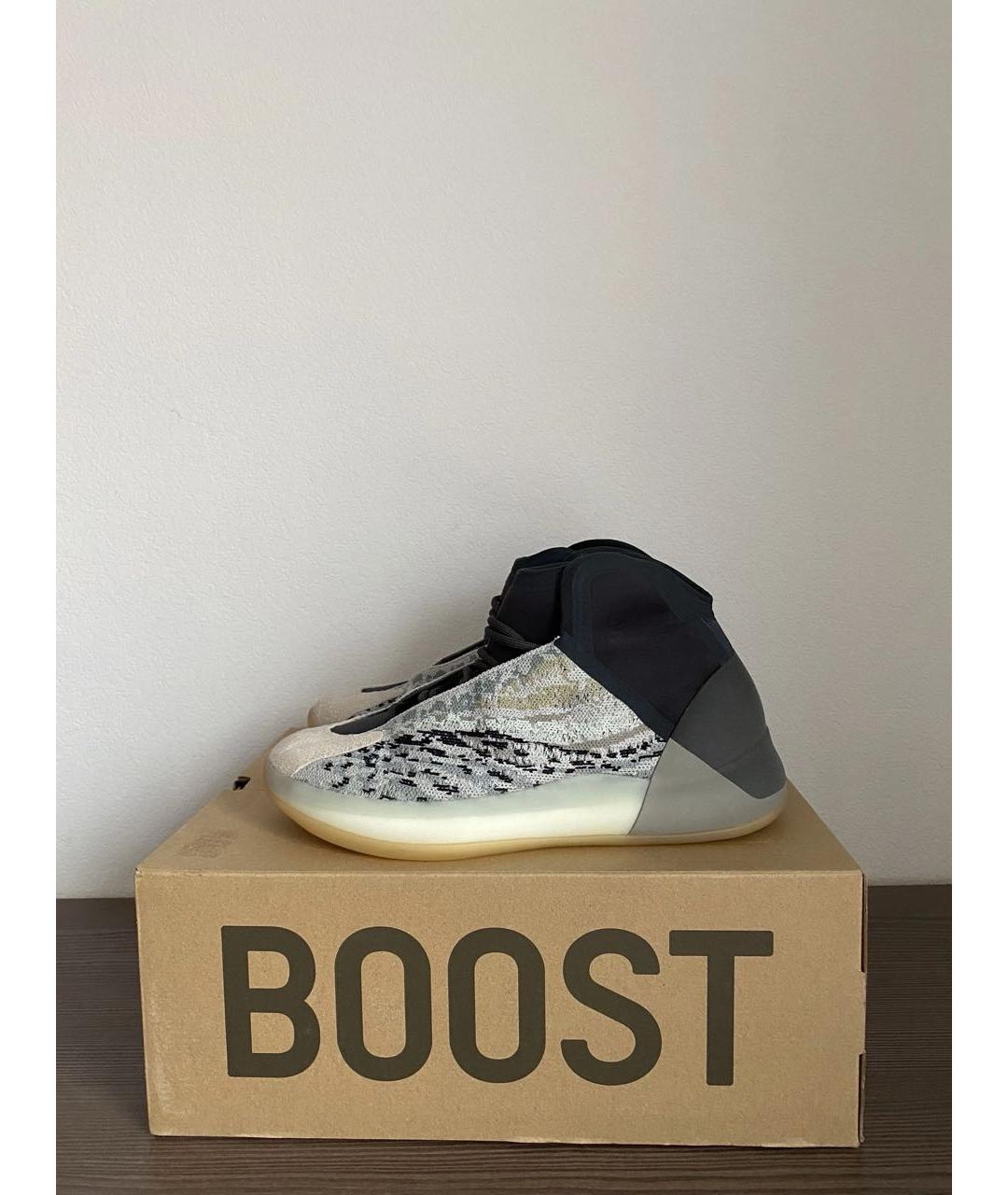 ADIDAS YEEZY Белые текстильные высокие кроссовки / кеды, фото 3