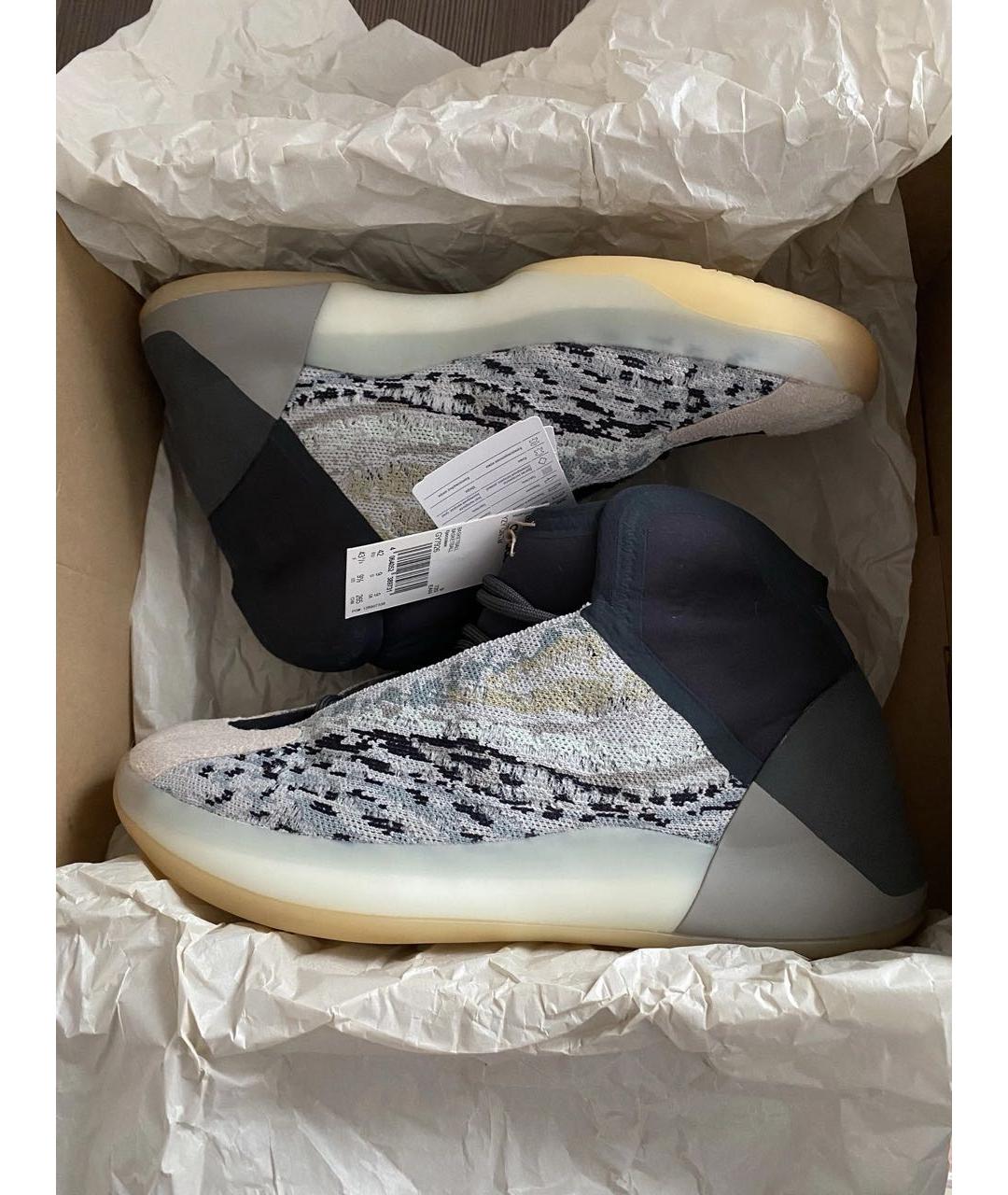 ADIDAS YEEZY Белые текстильные высокие кроссовки / кеды, фото 2