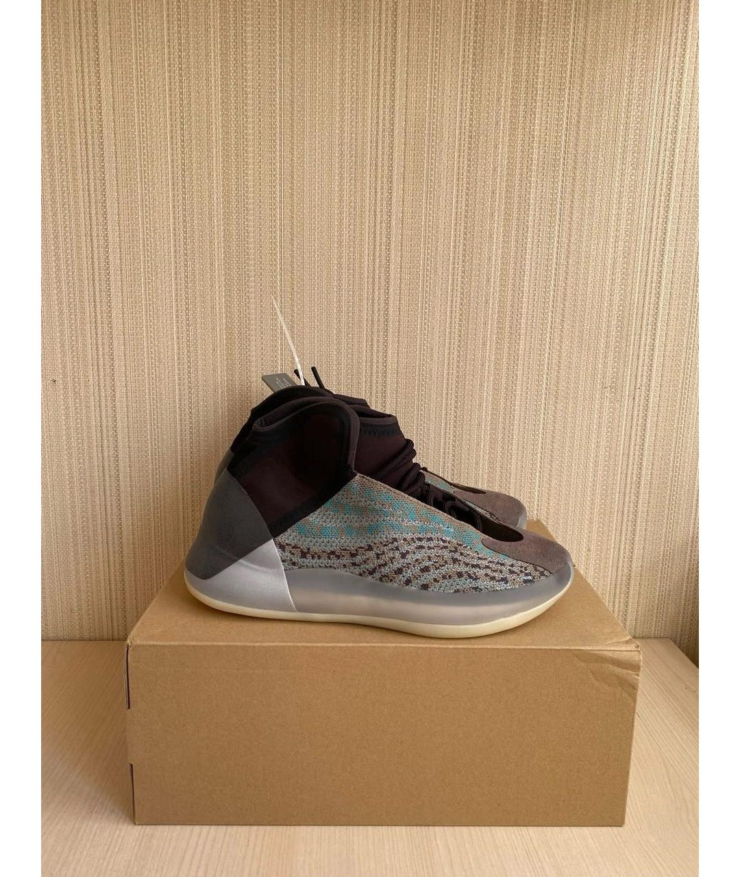 ADIDAS YEEZY Серые текстильные высокие кроссовки / кеды, фото 5