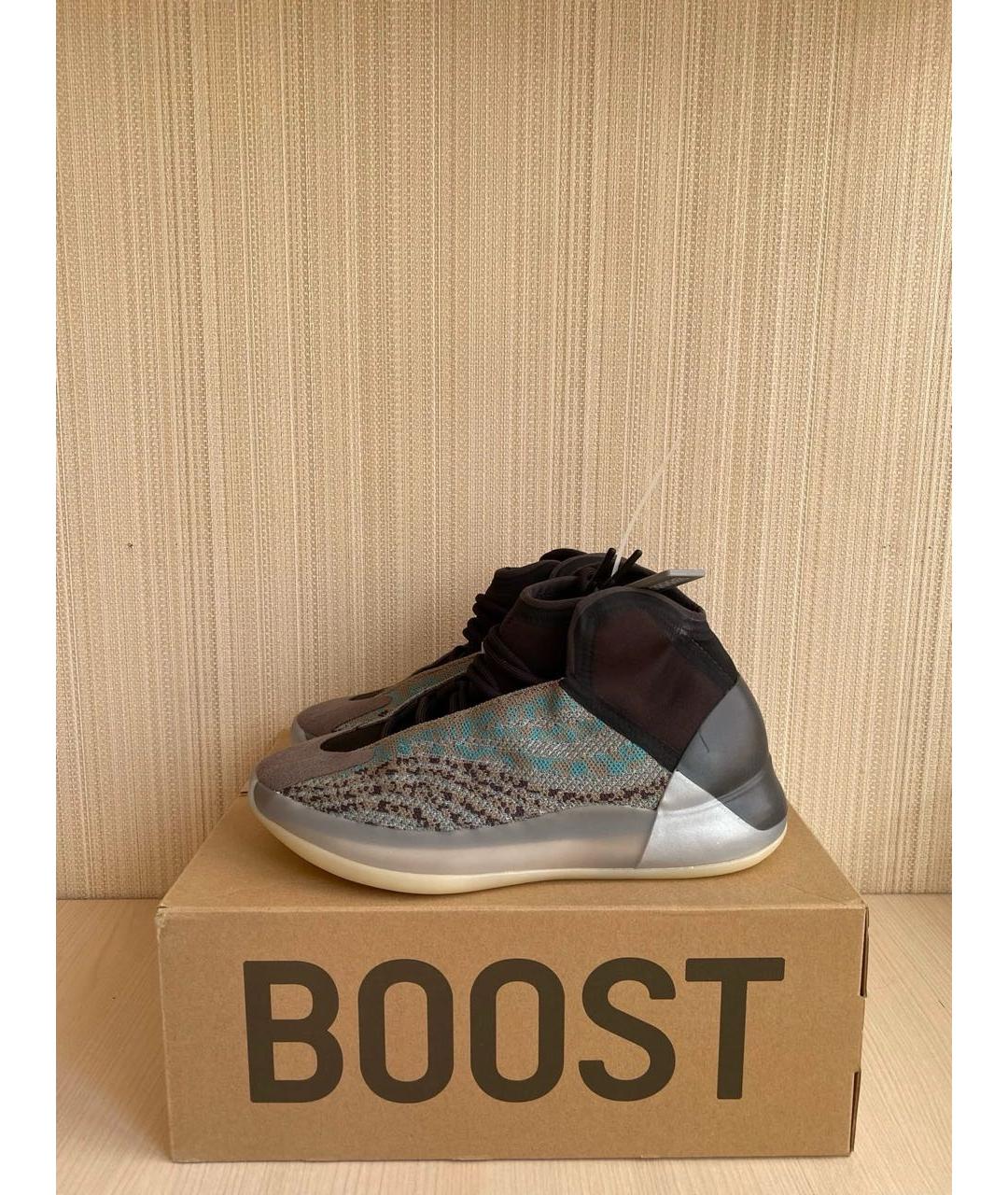 ADIDAS YEEZY Серые текстильные высокие кроссовки / кеды, фото 3