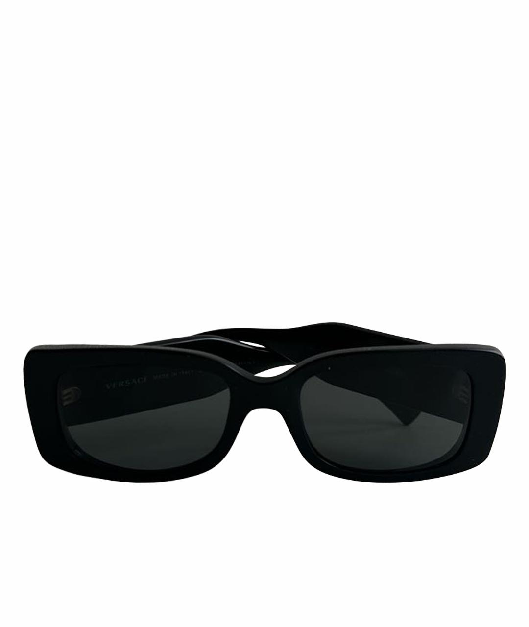 VERSACE Черные пластиковые солнцезащитные очки, фото 1